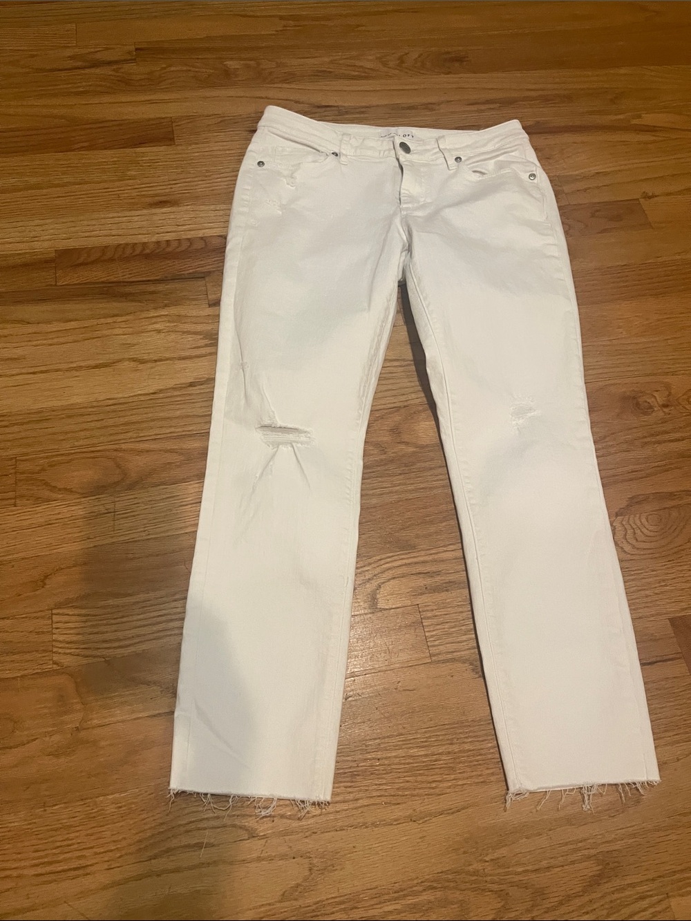 LOFT White Distressed Jeans